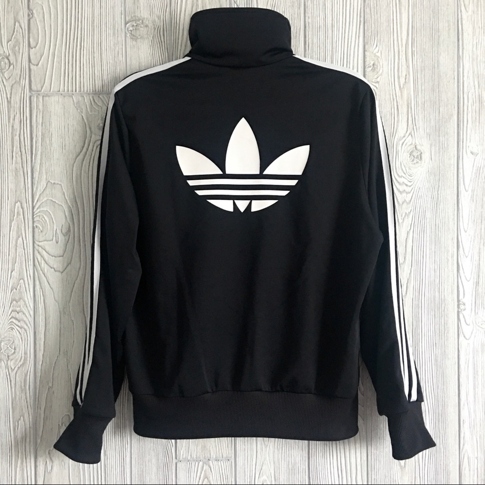 Adidas Size L Trefoil Track Training Black Jacket